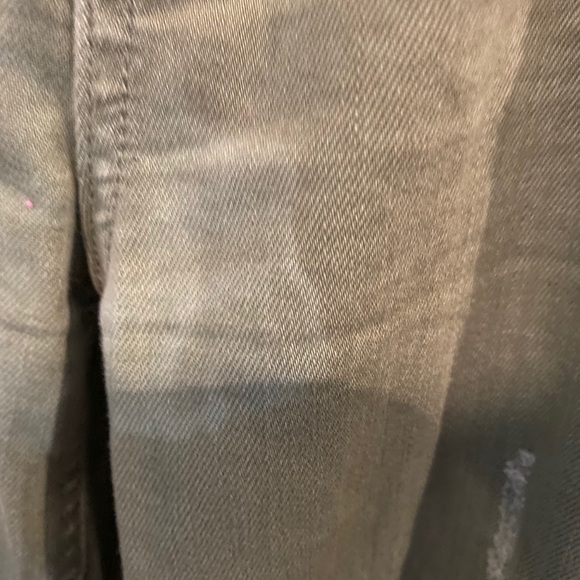 Free People Olive Green ankle crop fringe jeans 28 - Picture 6 of 8